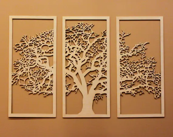 Cuadro de árbol calado en MDF