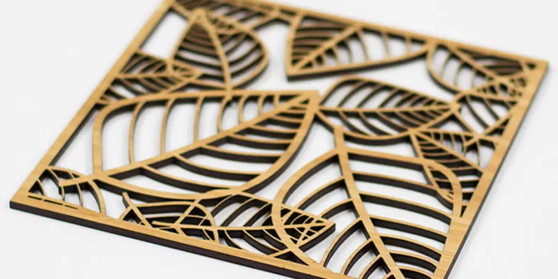 Panel decorativo de hojas en MDF